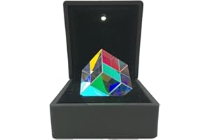 WHOASYST 6-Sided Light Rainbow Maker Prism Lens with Box Reflective Spectrum Physics Photo Photography Art Gift Square Prism