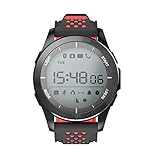 NO.1 F3 Sport Smartwatch drehbare Skala Wasserdichte Uhr Schrittzähler Uhr-schwarz & rot