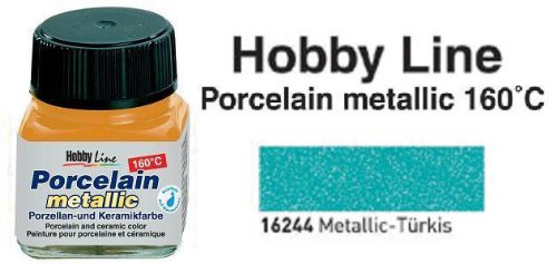 HobbyLine Porzellanmalfarbe, 20ml, Metallic Türkis