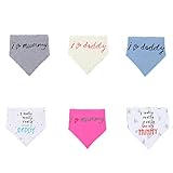 HABI Babylätzchen I ♥ Daddy Mummy Weiches Bib Wasserdicht Lätzchen aus Baumwolle passen Neugeborenes Wasserdichtes Baby Lätzchen mit Klettverschluss 0-3 Jahre