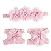 Amison Hot Foot Flower Barefoot Sandals + Headband Set for Baby Infants Girls (Pink)