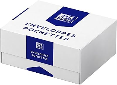 Oxford Boite de 500 enveloppes auto-adhésives 110x220mm sans fenêtre blanc