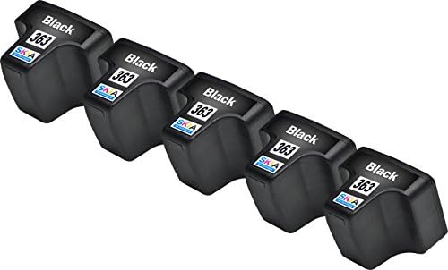 5 Black Skia Ink Cartridges for HP 363 CB 333 EE Q 7966 C 8719 8721 8771 8772 Photosmart 3210 xi 3310 7160 7360 8250 5180 6100 6180 6200 6280 7180 7200 7250 7280 8180 D 7260 7460