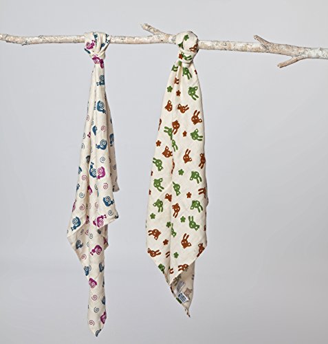 Grünspecht 563-V1 Bio-Mullwindeln, 100 Prozent Bio-Baumwolle, 70 x 70 cm, (2 Tücher) - 6