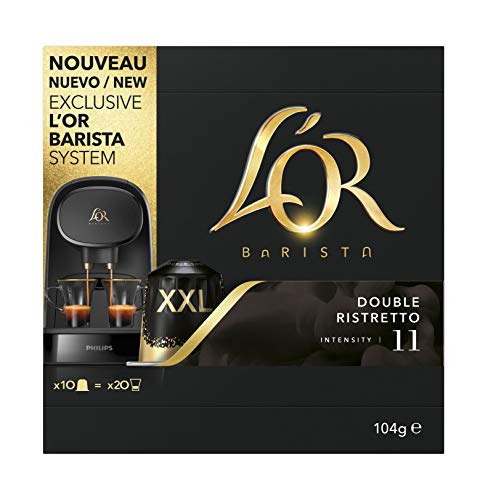 L'OR BARISTA, Cápsulas Doble Ristretto Intensidad 11  - Exclusivas para cafeteras L'OR BARISTA , Pack de 5 x 10 [Total 50 cápsulas]