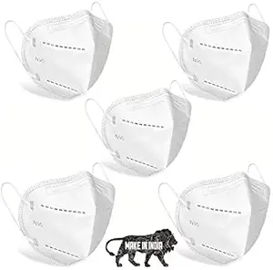 SHOPERIYA Pollution Mask Washable Reusable N95 Mask Washable Respirator Pollution Breathable KN95 mask Face Mask for Men Women Kids 5 Layers Protection with melt Blown Fabric (Pack of 5 White)