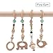 Produktbild Best for baby BPA Frei Hölzern Ring Baby Gym Spielzeug Beißring Silikonperlen Tier Anhänger Rasseln Babyspielzeug Organisch Ungiftig Umwelt Schutz Sinnesspielzeug Geschenk Baby Sportgerät Fitnessstudio Gymnastik Spielzeuge