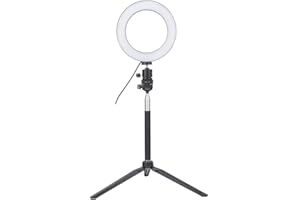 Tosuny LED Ringlicht, USB Selfie Ringlicht LED Fülllicht mit Desktop Stativ und Selfie Stick, LED Video Ringlicht Lampenset für Fotografie,