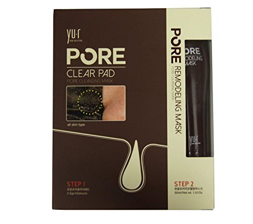 YU.R Pore Remodeling Cleansing Mask 1.01Oz -All Skin Type + Nose Clear Pad 10pcs