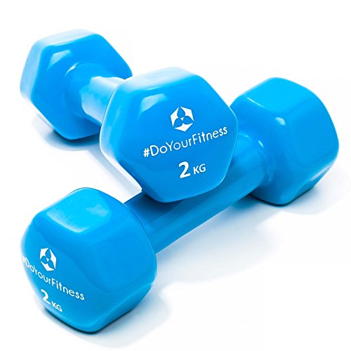 2er-Set Vinyl-Hanteln (1kg/2kg, 1,5kg/3kg, 1kg/05,kg, 2kg/4kg & 1,5kg/0,75kg) »Hexagon« Vynil Gymnastik Hanteln Gewichte Hantel-Set Kurzhantel - 2