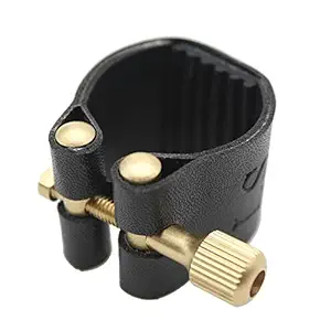 Ligature Fastener for Alto Sax Saxophone Rubber Mouthpiece Artificial Leather Compact Durable