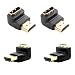 Produktbild ubest 2X 270° 2X 90° HDMI Winkeladapter 19pol / HDMI-Stecker auf HDMI-Buchse - VERGOLDETE Kontakte Schwarz