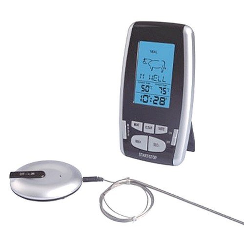 Exclusives Funk-Bratenthermometer ET934 mit Timer, Funkübertragung, viele Kerntemperaturen gespeichert Symbolanzeige, 3-teilig