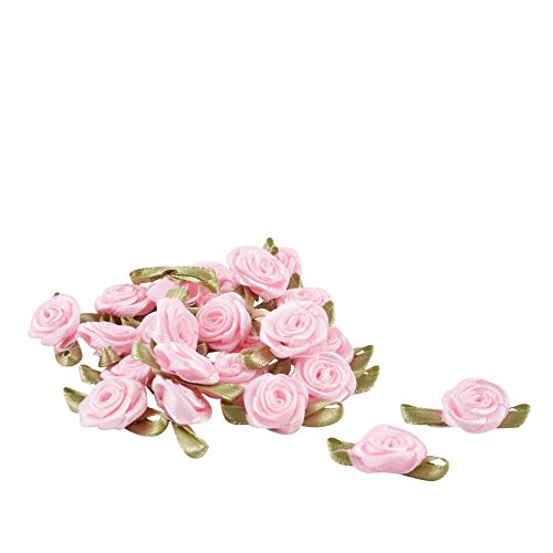 Rose Streu Deko 24er Set Stoff 2cm Blumendeko (Rosa) - 2