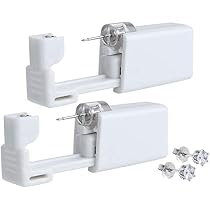 DAJIA 1/5Pcs Kit Pistolet Piercing Oreille Jetable Désinfecter Sécurité Boucle D'oreille Piercer Machine Goujons Pince-Nez Bijoux De Corps Outil De Piercing Pistolets-Couleur Or Jaune Clair