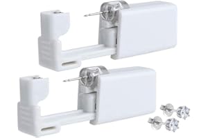 YIQI bianco USA e getta di sicurezza orecchio corpo naso labbro piercing da ombelico pistola kit acciaio INOX con Orecchino bianco corona - 2PCS