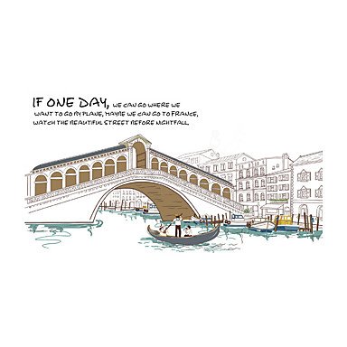 LNPP Arquitectura De moda Paisaje Pegatinas de pared Calcoman¨ªas de Aviones para Pared Calcoman¨ªas Decorativas de Pared,Vinilo Material