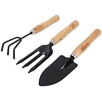 JINPRI Gardening Tools kit Hand Cultivator, Small Trowel, Garden Fork (Set of 3)