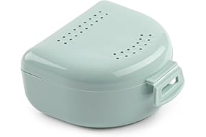 GOOD STUFF Box for Tooth, Bite and Dentures – Breathable Case with Vent Holes – Portable, Durable and Easy to Clean – 75 x 60 x 25 mm – Plastic Dental Bite Holder – Sage Green