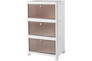 Cozyswan Contenitore a 3 ripiani antipolvere su ruote per libri, giocattoli, snack,Contenitori per cosmetici, Portascarpe,armadio Scatole,Organizzatori di utensili