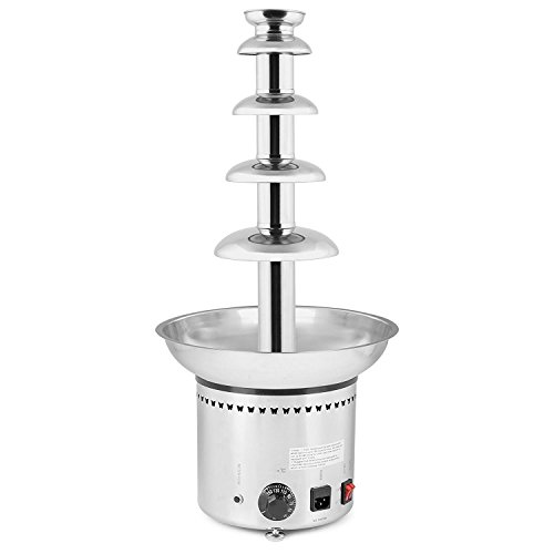 ZauberLu 68CM Schokobrunnen 5 Etagen Schokoladenbrunnen Profi Schokoladenfontäne mit Lebensmittelechte Förderschnecke Edelstahl-Kaskaden für Perfekten Schokoladenfluss (5 Etagen Schokobrunnen) - 2