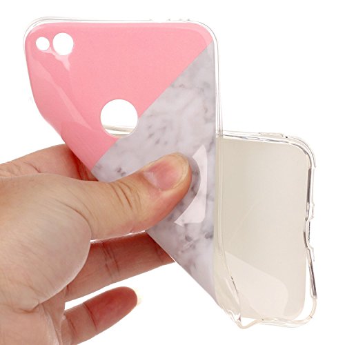 Funda Huawei P8 Lite 2017  E-Lush M  rmol Suave Silicona TPU Carcasa Ultra Delgado Flexible Gel Parachoques Goma Mate Opaco Case Cover Colorido Dise  o Bumper Amortigua Golpes Protectiva Caso para Huawei P8 Lite 2017  5 2 Pulgadas  Smartphone Anti-Rasgu  o y Resistente Tapa - Rosa con Negro con Gris