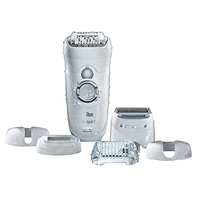 Braun Silk-épil 7-561 Wet&Dry Épilateur Électrique Jambes, Corps et Visage pour Femme - CloseGrip et 6 Accessoires, Tête de Rasage et Embout Tondeuse