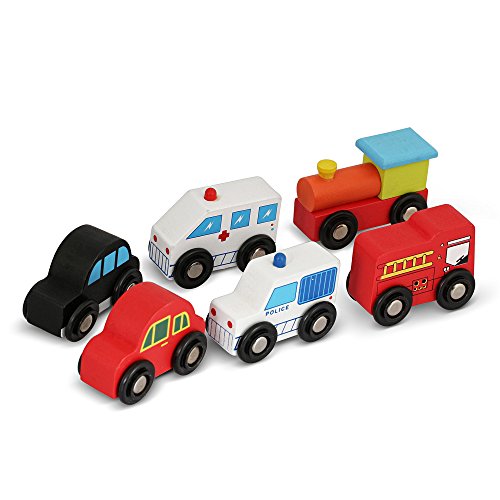 Wooden Toys Cars Bus Engine Emergency Vehicles Educational Toy for Early Learning for Toddlers by NimNik