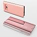 Produktbild HUDDU Schutzhülle für Samsung Galaxy S8 Plus Spiegel Hülle Rosegold Flip Ledertasche im Bookstyle Slim Handyhülle Leder Tasche Clear Wallet Case Cover Build-in Stand Brieftasche Etui Handytaschen Überzug Mirror Hardcase für Samsung Galaxy S8 Plus Klapphülle