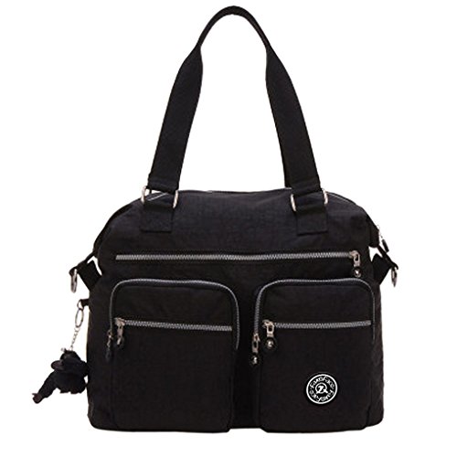 BXT Female Fashion Multi-use Casual Tote Bag Cross Body Nylon Shoulder Bag/Ladies Travel Waterproof Bag with Shoulder Strap/Teenage Girls School Satchnel Bag/Mummy Nursery Shoulder Bag Nappy Organiser Pack