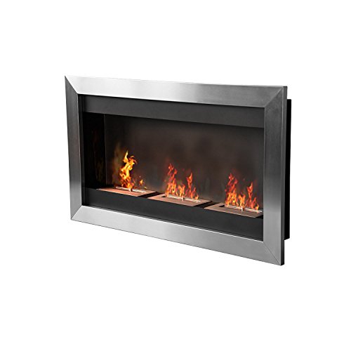 homcom 02-0759 Kamin, Edelstahl, silber, 110 x 63 x 16 cm