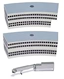 Ein Gebäude mit Aussparung und eines ohne Aussparung für Gänge