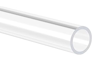 PATIKIL 10mm ID x 12mm OD x 305mm Trasparente Rigido Acrilico Tubo, 2pz Rigido Tubo Tondo per Acqua Tubo