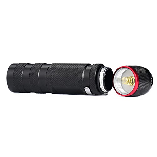 Holeider Taschenlampe Super hell Zoomable Q5 AA / 14500 Mini Fackel Schwarz - 5
