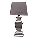 Produktbild Lampe Big London mit weißem oder greuen Schirm Tischleuchte Keramik Silver Platet Silber Lampe Shabby Chic Stehlampe (Grau)