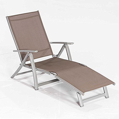 Preisvergleich Produktbild Deck Chair CARRARA taupe, Alu + Textilgewebe, Klappbar