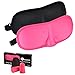 Produktbild Eye Maske für Schlafen – 3D Schlafen Masken Pink Schwarz 2 Pack mit Ohr-Stecker – beste für geschwollene Augen, von weichen glatten Stoffe – Ideal für Reisen, Night Work und Home Gebrauch für Männer Frauen und Kinder diggold (TM)