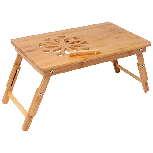 EUGAD Laptoptisch Notebooktisch PC Tisch mit Luftrillen und Ablage für Maus und Bücher höhenverstellbar ca.50 x 30 x 20-27cm BT10br - 3