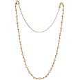 Radha's Creations Traditional light gold Pearl chain Necklace Length 30 inches One Gram Gold Plated For Women and Girls No.SKU294