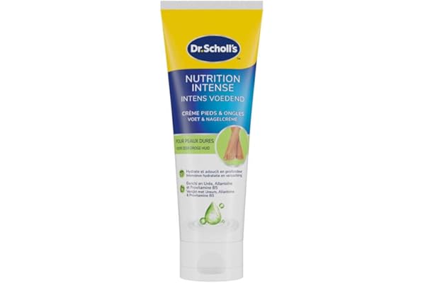 Scholl Crème Pieds Nutrition intense pour peaux dures - Hydrate en profondeur pour des pieds plus doux et plus lisses - Enrichie en Allantoïne et provitamine B5 - 75ml