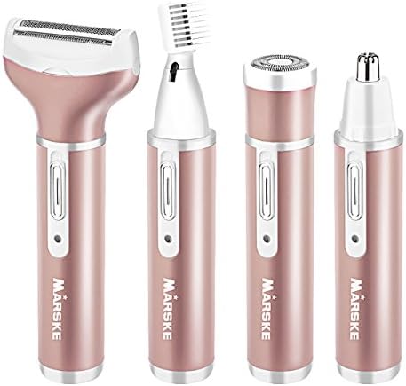 Shichique Lastest Hair Removal for Women 4 in 1 Rechargeable Hair Epilator Painless Electric Cordless Body Hair Shaver,Hair Trimmer Waterproof Razor for Bikini Area /Nose/ Armpit / Arm / Leg