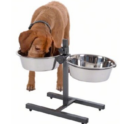 Raised-Dog-Bowl-Stand-With-2-x-42-litres-Stainless-Steel-Bowls