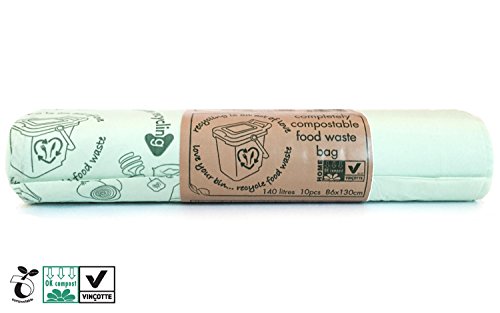 140L kompostierbare Müllbeutel | 10 Bio-Müllbeutel | hochwertig | reißfest | 100% zertifiziert kompostierbar | biologisch abbaubar | Müllsack | Casparo Eco Design