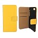 Produktbild Fancy Cherry® Luxus Echtleder Wallet Ständer Folio Schutzhülle mit Kartenschlitzen für Apple iPhone 4/4S, iPhone 5/5S, iPhone 6/6 Plus, iPhone 7/7 Plus, iPhone 5 C hohe Qualität, damen, gelb