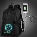 Produktbild SBFYLD Basketballrucksack Herren Boy Leinwand Sport Rucksack Mit Faltbar Basketball Net Und USB Lade-Schnittstelle (passen 15.6" Laptop),C