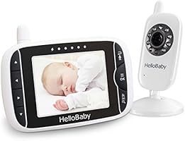 HelloBaby Wireless Video Baby Monitor with Digital Camera, Night Vision Temperature Monitoring & 2 Way Talkback System,...