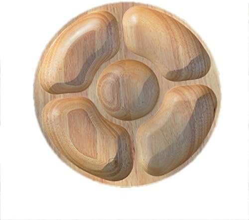 Wooden Serving Tray Decorative Round Tray Serve For Dried Fruit Or Dessert,30*3.5cm-Wood