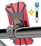 🚲 ROBUST & SICHERN - Im Gegensatz zu anderen Kunststoff-Cradle-Halterungen, die wirklich ungeschickt und zitternd sind, besteht diese robuste Telefonhalterung aus hochwertigem, elastischem Silikon und absorbiert alle Stöße. Binden Sie Ihr Handy auch auf einer holprigen Straße fest an den Lenker, 100% gegen Unfälle oder Verlust versichert.