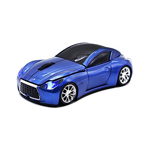 Ratón inalámbrico de ratón óptico para ordenador de coche deportivo con luz LED