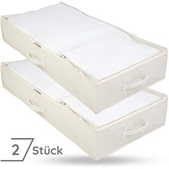 Navaris 2X Unterbettkommode Stoff 91x50x14cm - Unterbett Aufbewahrung